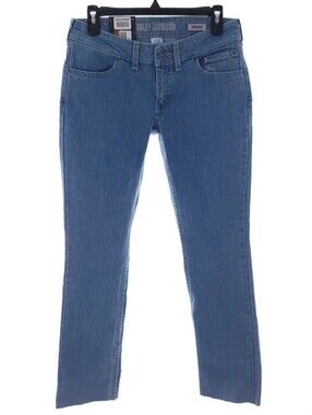 Harley Davidson Womens Straight Leg Mid Rise Blue Denim Jeans Size 26